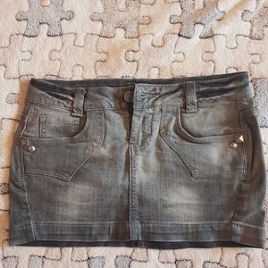 Denim mini Skirt Grey